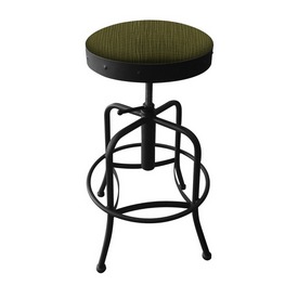 910 Industrial-Adjustable Stool with Black Wrinkle Finish and Graph Parrot Seat, 910BW015