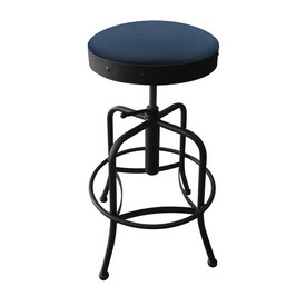 910 Industrial-Adjustable Stool with Black Wrinkle Finish and Rein Bay Seat, 910BW024