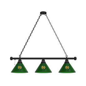 Notre Dame (Vintage) 3 Shade Billiard Light with Fixture by Holland Bar Stool Co., AGS-BL3BK07NotreD Notre Dame (Vintage) 3 Shade Billiard Light with Fixture by Holland Bar Stool Co., AGS-BL3BK07NotreD