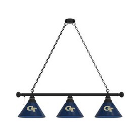 Georgia Tech 3 Shade Billiard Light with Fixture by Holland Bar Stool, BL3GATech Georgia Tech 3 Shade Billiard Light with Fixture by Holland Bar Stool, BL3GATech