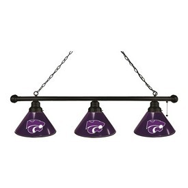 Kansas State 3 Shade Billiard Light with Fixture by Holland Bar Stool, BL3KnsasS Kansas State 3 Shade Billiard Light with Fixture by Holland Bar Stool, BL3KnsasS