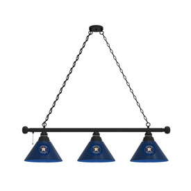 Houston Astros 3 Shade Billiard Light with Fixture by Holland Bar Stool Company, AGS-BL3BKMLBHou Houston Astros 3 Shade Billiard Light with Fixture by Holland Bar Stool Company, AGS-BL3BKMLBHou