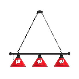 Wisconsin "W" 3 Shade Billiard Light with Fixture by Holland Bar Stool, BL3Wisc-W Wisconsin "W" 3 Shade Billiard Light with Fixture by Holland Bar Stool, BL3Wisc-W
