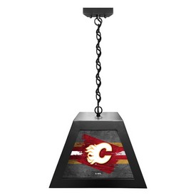 Calgary Flames Pendant Box Light by Holland Bar Stool Company, BxLM1BKCalFla