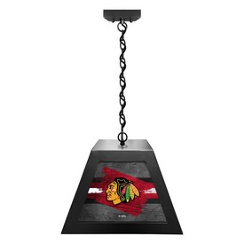 Chicago Blackhawks Pendant Box Light by Holland Bar Stool Company, BxLM1BKChiHwk