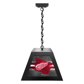 Detroit Red Wings Pendant Box Light by Holland Bar Stool Company, BxLM1BKDetRed