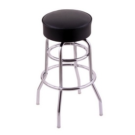 C7C1 Swivel Stool with Chrome Finish and a Black Vinyl Seat