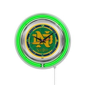 Notre Dame (Vintage) Double Neon Wall Clock by Holland Bar Stool Co., AGS-Clk15-07NotreD Notre Dame (Vintage) Double Neon Wall Clock by Holland Bar Stool Co., AGS-Clk15-07NotreD