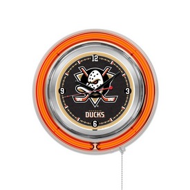 Anaheim Ducks Double Neon Ring, Logo Clock by Holland Bar Stool Company, ClkAnaDks Anaheim Ducks Double Neon Ring, Logo Clock by Holland Bar Stool Company, ClkAnaDks