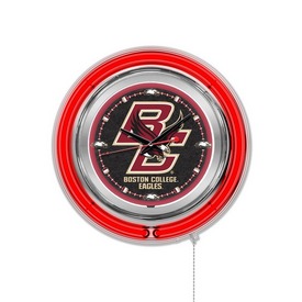 Boston College Double Neon Ring, Logo Clock by Holland Bar Stool Company, ClkBostnC Boston College Double Neon Ring, Logo Clock by Holland Bar Stool Company, ClkBostnC