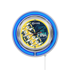 Corona (LimePtrn) Double Neon Wall Clock by Holland Bar Stool Co., AGS-Clk15Crna-LimePtrn Corona (LimePtrn) Double Neon Wall Clock by Holland Bar Stool Co., AGS-Clk15Crna-LimePtrn