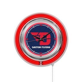 University of Dayton Double Neon Ring, Logo Clock by Holland Bar Stool Company, ClkDytnUn University of Dayton Double Neon Ring, Logo Clock by Holland Bar Stool Company, ClkDytnUn