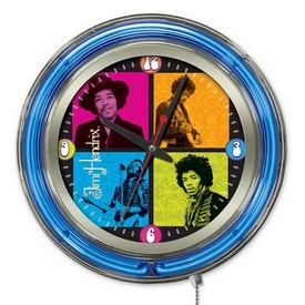 Jimi Hendrix - 4 Square Double Neon Wall Clock by Holland Bar Stool Co., AGS-Clk15JimiH01 Jimi Hendrix - 4 Square Double Neon Wall Clock by Holland Bar Stool Co., AGS-Clk15JimiH01