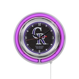 Colorado Rockies Double Neon Wall Clock by Holland Bar Stool, AGS-Clk15MLBCol Colorado Rockies Double Neon Wall Clock by Holland Bar Stool, AGS-Clk15MLBCol