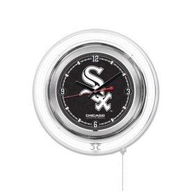 Chicago White Sox Double Neon Wall Clock by Holland Bar Stool, AGS-Clk15MLBWSx Chicago White Sox Double Neon Wall Clock by Holland Bar Stool, AGS-Clk15MLBWSx