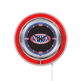 NHRA Double Neon Wall Clock (Red Neon) by Holland Bar Stool Co., AGS-Clk15NHRADrag-R NHRA Double Neon Wall Clock (Red Neon) by Holland Bar Stool Co., AGS-Clk15NHRADrag-R