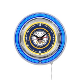 U.S. Navy Double Neon Ring, Logo Clock by Holland Bar Stool Company, ClkNavy U.S. Navy Double Neon Ring, Logo Clock by Holland Bar Stool Company, ClkNavy