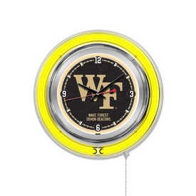 Wake Forest Double Neon Ring, Logo Clock by Holland Bar Stool Company, ClkWakeFr Wake Forest Double Neon Ring, Logo Clock by Holland Bar Stool Company, ClkWakeFr