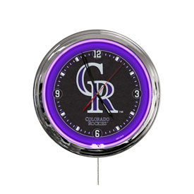 Colorado Rockies 16" LED Wall Clock, ClkL16MLBCol