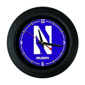 Northwestern University 15" Traditional Wall Clock by Holland Bar Stool Co., ClkNL15BKNthwst