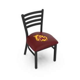 L00418 Black Wrinkle Arizona State Stationary Chair with Ladder Style Back and Sparky Logo by Holland Bar Stool Co., L00418ArizSt-S