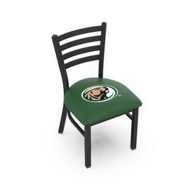 L00418 Black Wrinkle Bemidji State Stationary Chair with Ladder Style Back by Holland Bar Stool Co., L00418BmijSt