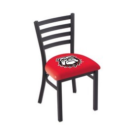 L00418 Black Wrinkle Georgia "Bulldog" Stationary Chair with Ladder Style Back by Holland Bar Stool Co., L00418GA-Dog