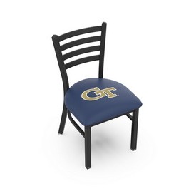 L00418 Black Wrinkle Georgia Tech Stationary Chair with Ladder Style Back by Holland Bar Stool Co., L00418GATech