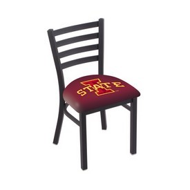 L00418 Black Wrinkle Iowa State Stationary Chair with Ladder Style Back by Holland Bar Stool Co., L00418IowaSt