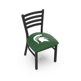 L00418 Black Wrinkle Michigan State Stationary Chair with Ladder Style Back by Holland Bar Stool Co., L00418MichSt