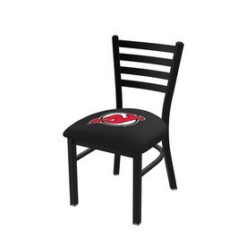 L00418 Black Wrinkle New Jersey Devils Stationary Chair with Ladder Style Back by Holland Bar Stool Co., L00418NJDevl