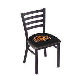 L00418 Black Wrinkle Oklahoma State Stationary Chair with Ladder Style Back by Holland Bar Stool Co., L00418OKStUn