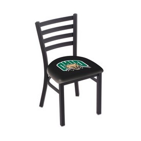 L00418 Black Wrinkle Ohio University Stationary Chair with Ladder Style Back by Holland Bar Stool Co., L00418UnivOH