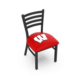 L00418 Black Wrinkle Wisconsin "W" Stationary Chair with Ladder Style Back by Holland Bar Stool Co., L00418Wisc-W