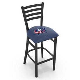 L004 Columbus Blue Jackets 30" Stationary Bar Stool with Black Wrinkle Finish, L00430ColBlu