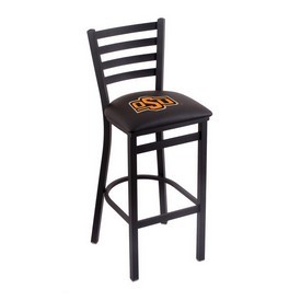 L004 Oklahoma State 25" Stationary Counter Stool with Black Wrinkle Finish, L00425OKStUn
