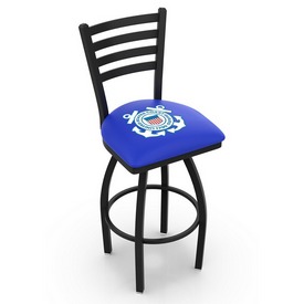 L014 - Black Wrinkle U.S. Coast Guard Swivel Bar Stool with Ladder Style Back by Holland Bar Stool Co., L014CstGrd L014 - Black Wrinkle U.S. Coast Guard Swivel Bar Stool with Ladder Style Back by Holland Bar Stool Co., L014CstGrd