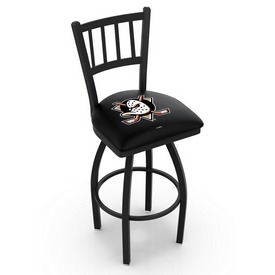 L018 - Black Wrinkle Anaheim Ducks Swivel Bar Stool with Jailhouse Style Back by Holland Bar Stool Co., L018AnaDks L018 - Black Wrinkle Anaheim Ducks Swivel Bar Stool with Jailhouse Style Back by Holland Bar Stool Co., L018AnaDks