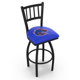 L018 - Black Wrinkle Boise State Swivel Bar Stool with Jailhouse Style Back by Holland Bar Stool Co., L018BoiseS L018 - Black Wrinkle Boise State Swivel Bar Stool with Jailhouse Style Back by Holland Bar Stool Co., L018BoiseS