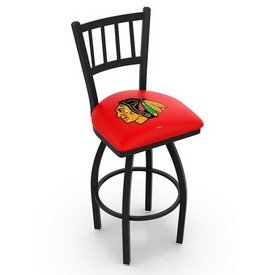 L018 - Black Wrinkle Chicago Blackhawks Swivel Bar Stool with Jailhouse Style Back by Holland Bar Stool Co. - Red, L018ChiHwk L018 - Black Wrinkle Chicago Blackhawks Swivel Bar Stool with Jailhouse Style Back by Holland Bar Stool Co. - Red, L018ChiHwk
