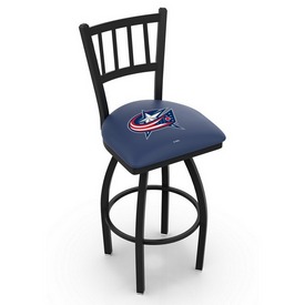 L018 - Black Wrinkle Columbus Blue Jackets Swivel Bar Stool with Jailhouse Style Back by Holland Bar Stool Co., L018ColBlu L018 - Black Wrinkle Columbus Blue Jackets Swivel Bar Stool with Jailhouse Style Back by Holland Bar Stool Co., L018ColBlu