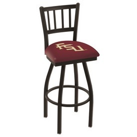 L018 - Black Wrinkle Florida State (Script) Swivel Bar Stool with Jailhouse Style Back by Holland Bar Stool Co., L018FSU-FS L018 - Black Wrinkle Florida State (Script) Swivel Bar Stool with Jailhouse Style Back by Holland Bar Stool Co., L018FSU-FS