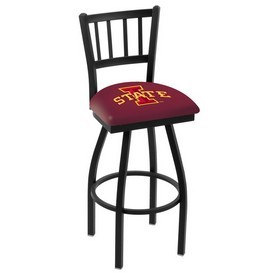 L018 - Black Wrinkle Iowa State Swivel Bar Stool with Jailhouse Style Back by Holland Bar Stool Co., L018IowaSt L018 - Black Wrinkle Iowa State Swivel Bar Stool with Jailhouse Style Back by Holland Bar Stool Co., L018IowaSt