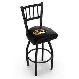 L018 - Black Wrinkle Missouri Swivel Bar Stool with Jailhouse Style Back by Holland Bar Stool Co., L018Mizzou