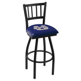 L018 - Black Wrinkle Utah State Swivel Bar Stool with Jailhouse Style Back by Holland Bar Stool Co., L018UtahSt