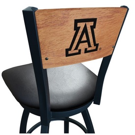 L038 -Black Wrinkle Arizona Swivel Bar Stool with Laser Engraved Back by Holland Bar Stool Co., L038BWMedMplAArizUn