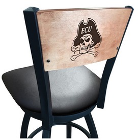 L038 -Black Wrinkle East Carolina Swivel Bar Stool with Laser Engraved Back by Holland Bar Stool Co., L038BWMedMplAEcarol L038 -Black Wrinkle East Carolina Swivel Bar Stool with Laser Engraved Back by Holland Bar Stool Co., L038BWMedMplAEcarol