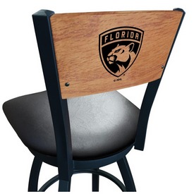 L038 -Black Wrinkle Florida Panthers Swivel Bar Stool with Laser Engraved Back by Holland Bar Stool Co., L038BWMedMplAFlaPan L038 -Black Wrinkle Florida Panthers Swivel Bar Stool with Laser Engraved Back by Holland Bar Stool Co., L038BWMedMplAFlaPan