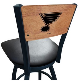 L038 -Black Wrinkle St Louis Blues Swivel Bar Stool with Laser Engraved Back by Holland Bar Stool Co., L038BWMedMplASTLBlu L038 -Black Wrinkle St Louis Blues Swivel Bar Stool with Laser Engraved Back by Holland Bar Stool Co., L038BWMedMplASTLBlu