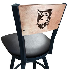 L038 -Black Wrinkle US Military Academy (ARMY) Swivel Bar Stool with Laser Engraved Back by Holland Bar Stool Co., L038BWMedMplAUSMilA L038 -Black Wrinkle US Military Academy (ARMY) Swivel Bar Stool with Laser Engraved Back by Holland Bar Stool Co., L038BWMedMplAUSMilA